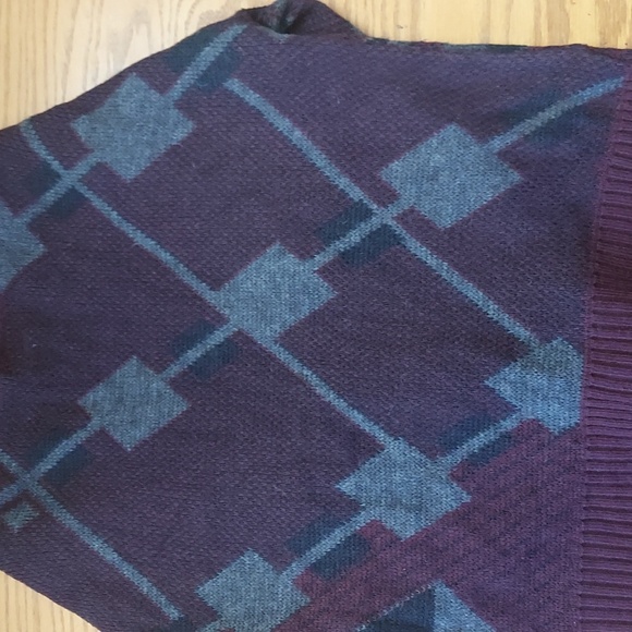 City Streets Mens Cardigan  Sweater Sz L Boxy Leather Knit Grunge 80's Vintage - Picture 3 of 10